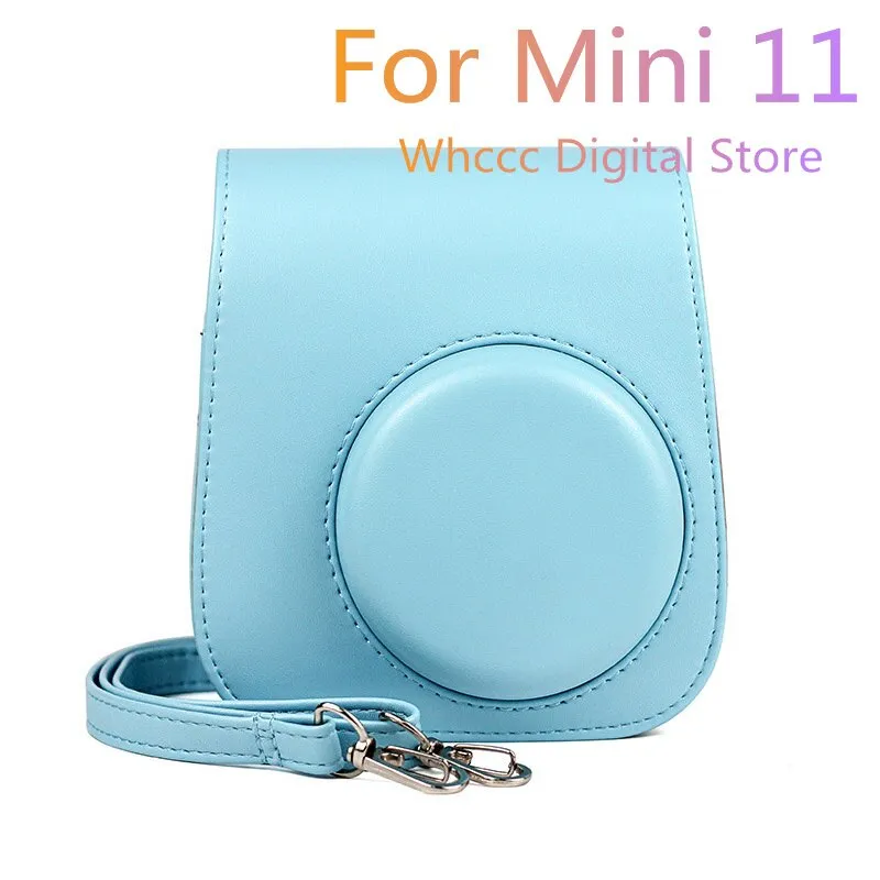 For Instax Mini 11 Camera Case PU Leather Soft Silicone Cover Bag for Fujifilm Polaroid Film Camera Bag with Shoulder Strap