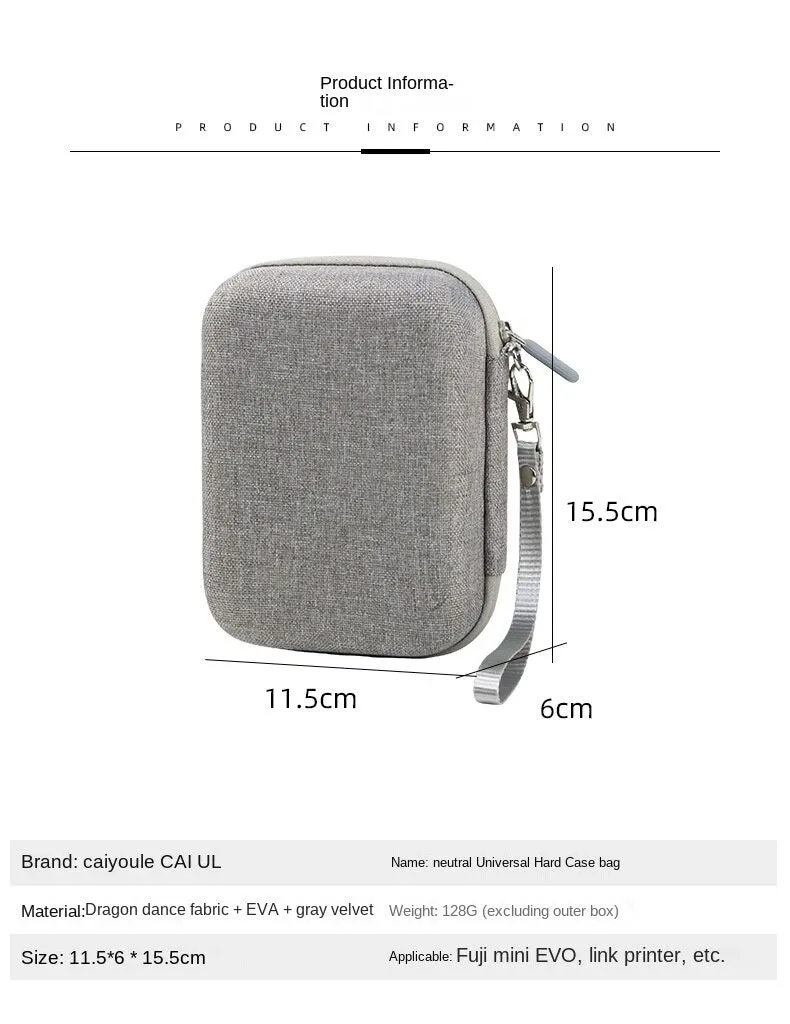 For Mini Evo, Link, Liplay Fabric Camera Protective Bag Polaroid Camera Universal Hardshell Bag