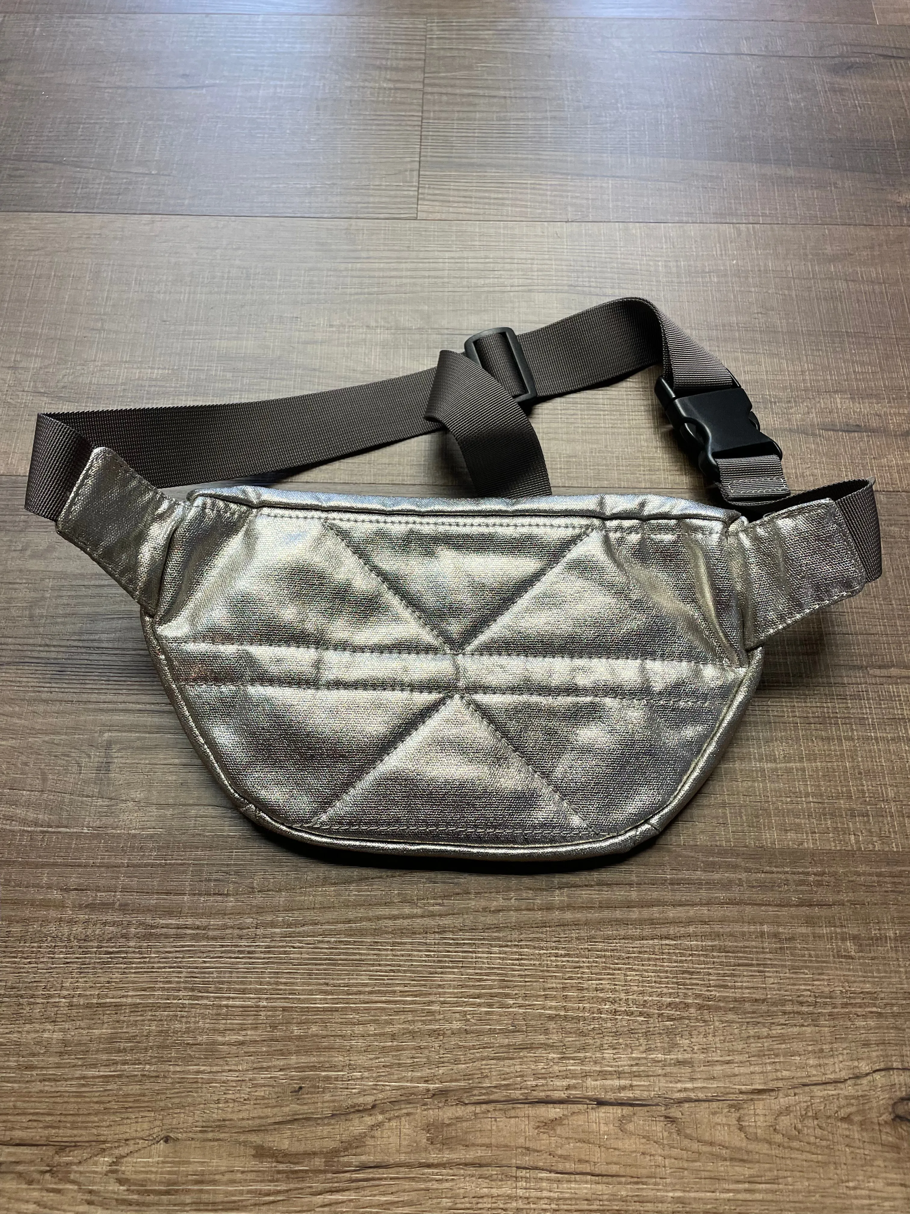 FRYE Ivy Nylon Metallic Silver Hip Bag