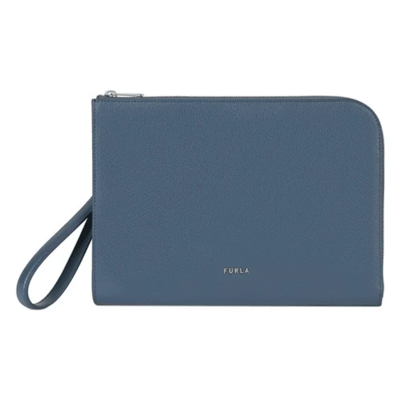 Furla XL Envelope Pouch - Blue Denim