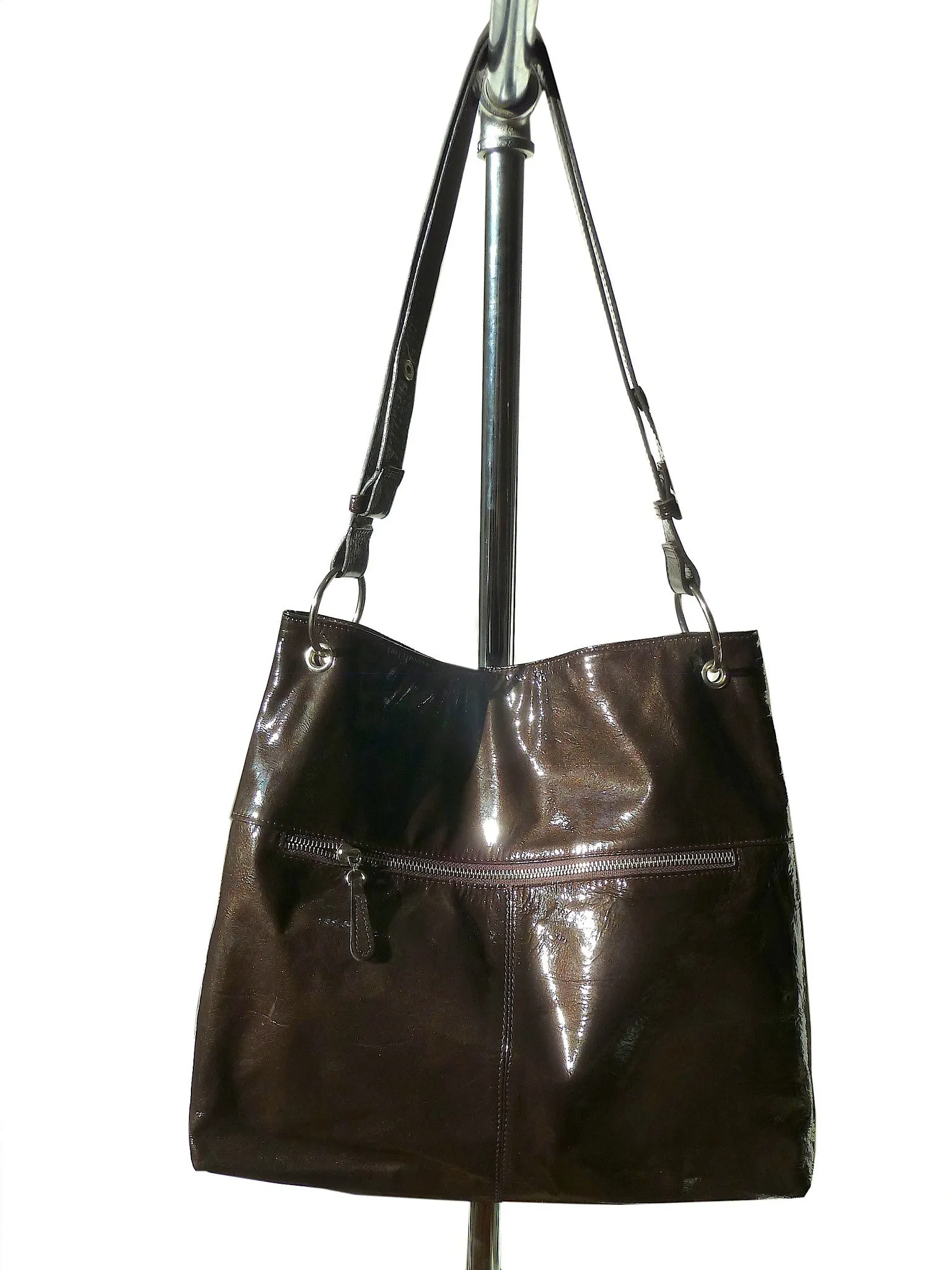 Gapock X Crossbody Travel Bag Patent Leather Wine