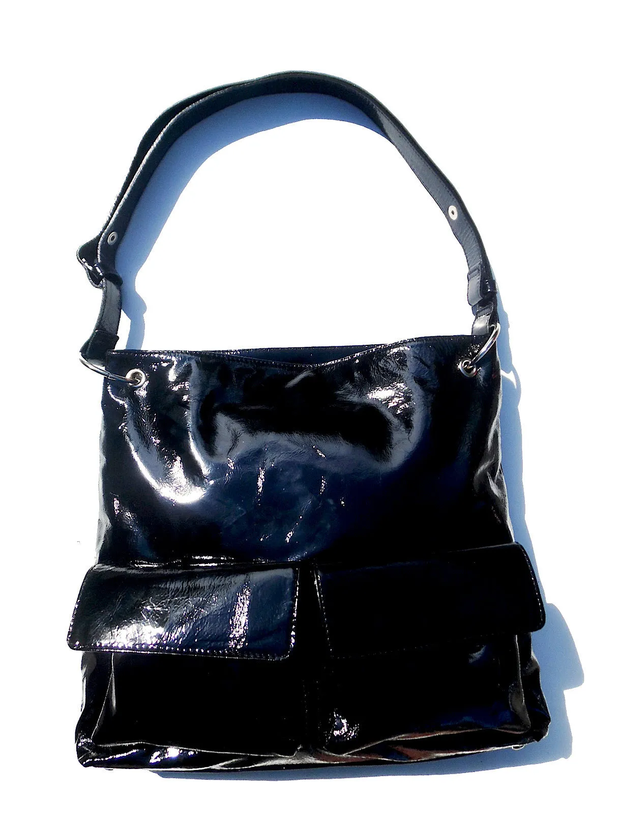 Gapock X Crossbody Travel Bag Patent Leather Wine