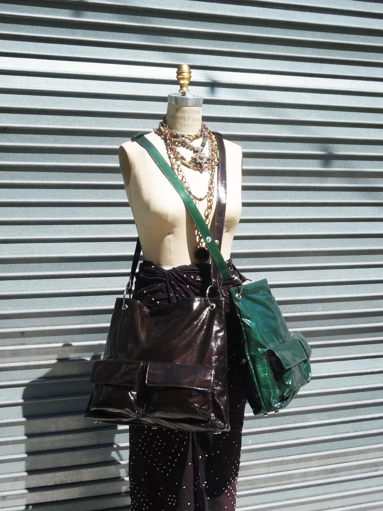 Gapock X Crossbody Travel Bag Patent Leather Wine