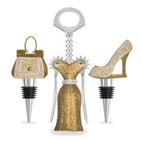 Gold & Silver Glitter Fashion Wine Stoppers