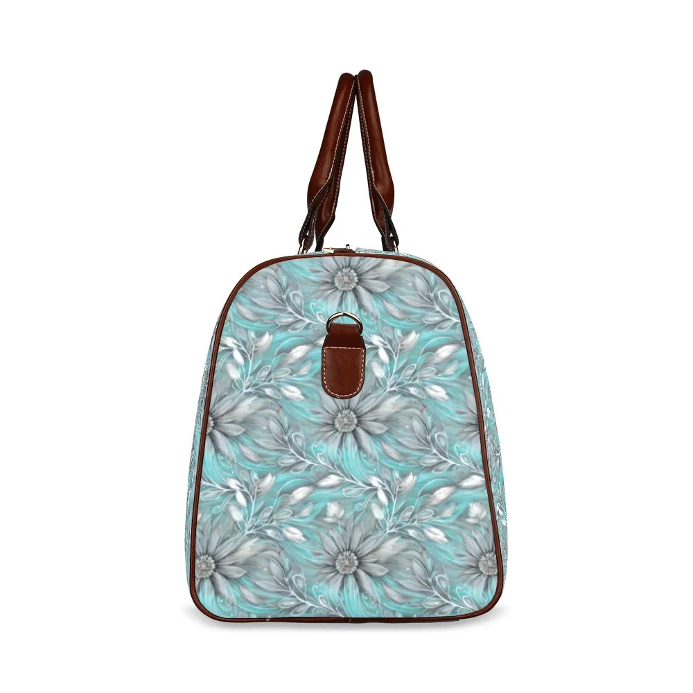 Green Elegant Floral Waterproof Travel Bag/Small (Model 1639)