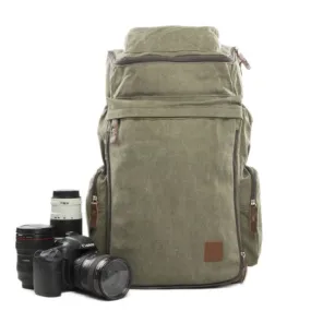 Green Maxi Camera Backpack DSLR Canvas Bag Professional Camera Backpack DN26S