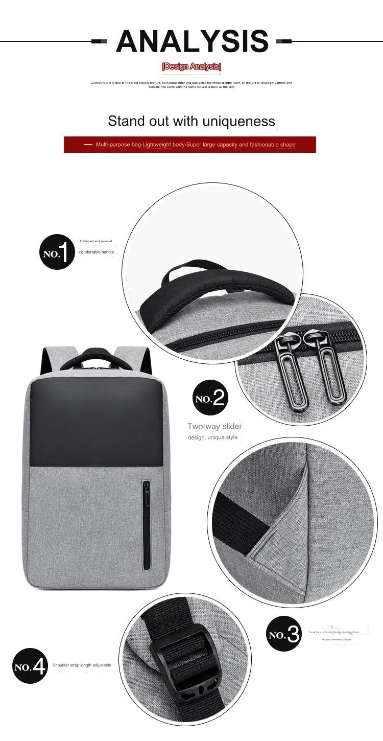 Grey Simple School College Bag 4245