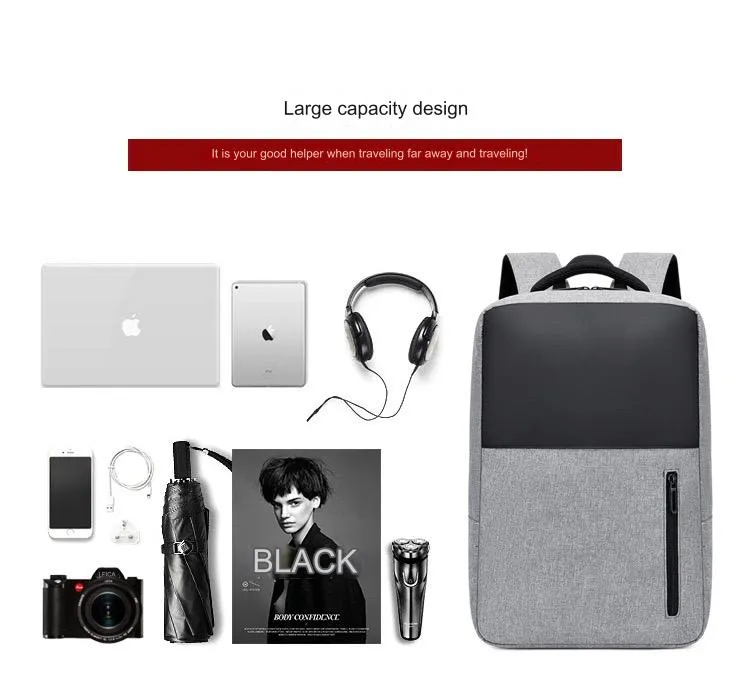 Grey Simple School College Bag 4245