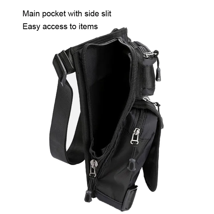 HAOSHUAI Men Outdoor Riding Leg Bag Waist Bag Sports Chest Bag Messenger Bag(Grey)