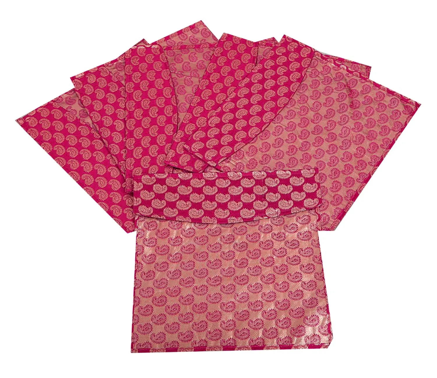 Heart Home Carry Design Single Saree Cover, Saree/Cloth Organizer, Wardrobe Oragnizer With Transparent Top- Pack of 6 (Pink)-HS43HEARTH26138