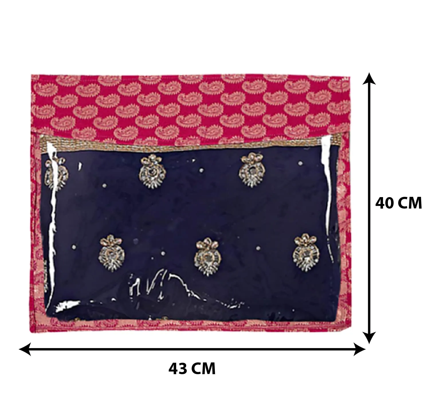 Heart Home Carry Design Single Saree Cover, Saree/Cloth Organizer, Wardrobe Oragnizer With Transparent Top- Pack of 6 (Pink)-HS43HEARTH26138