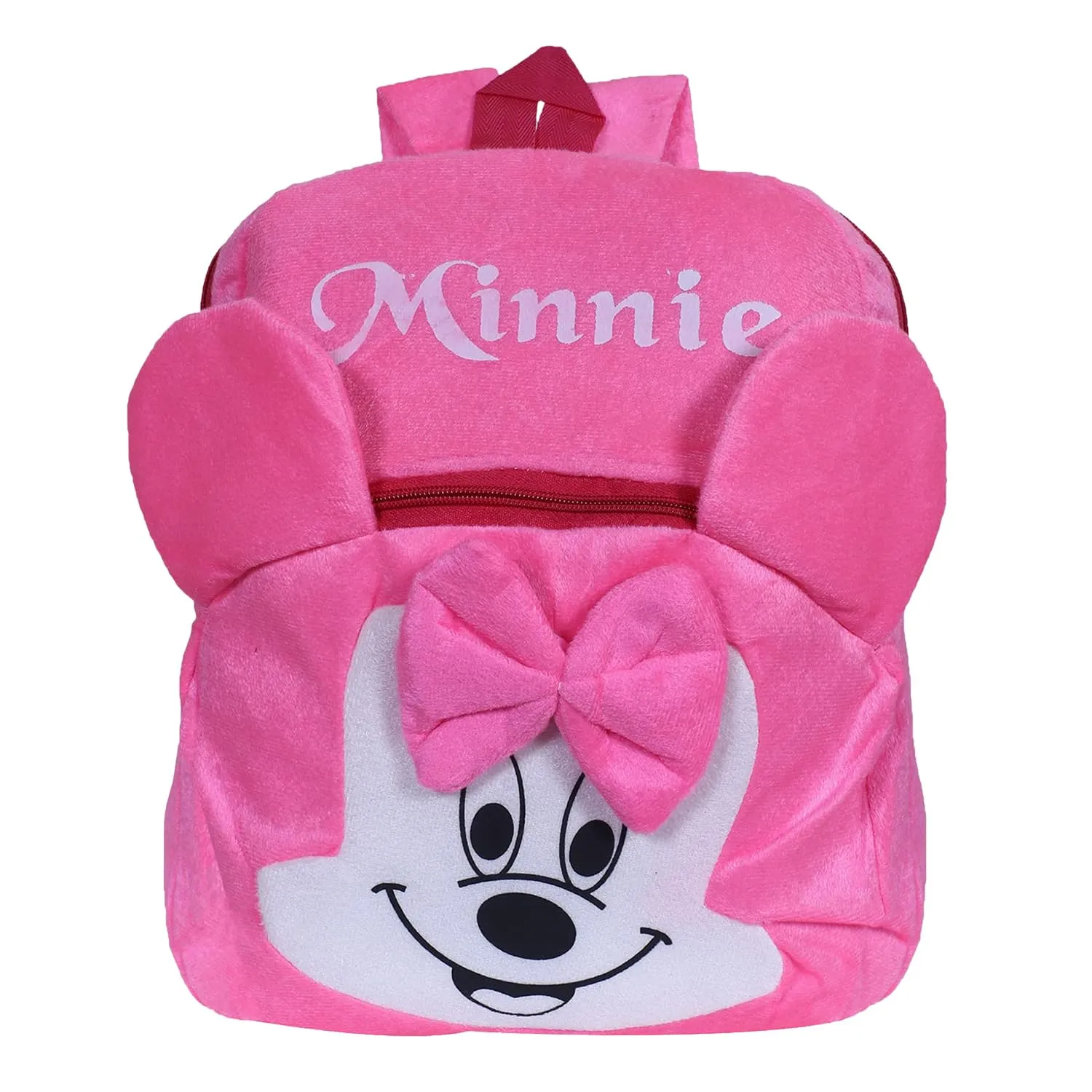 Heart Home Disney Minnie Bow School Bag | Velvet Kids School Bags | Student Bookbag | School Bag for Girls & Boys | School Backpack for Kids | 2 Compartments | Pink