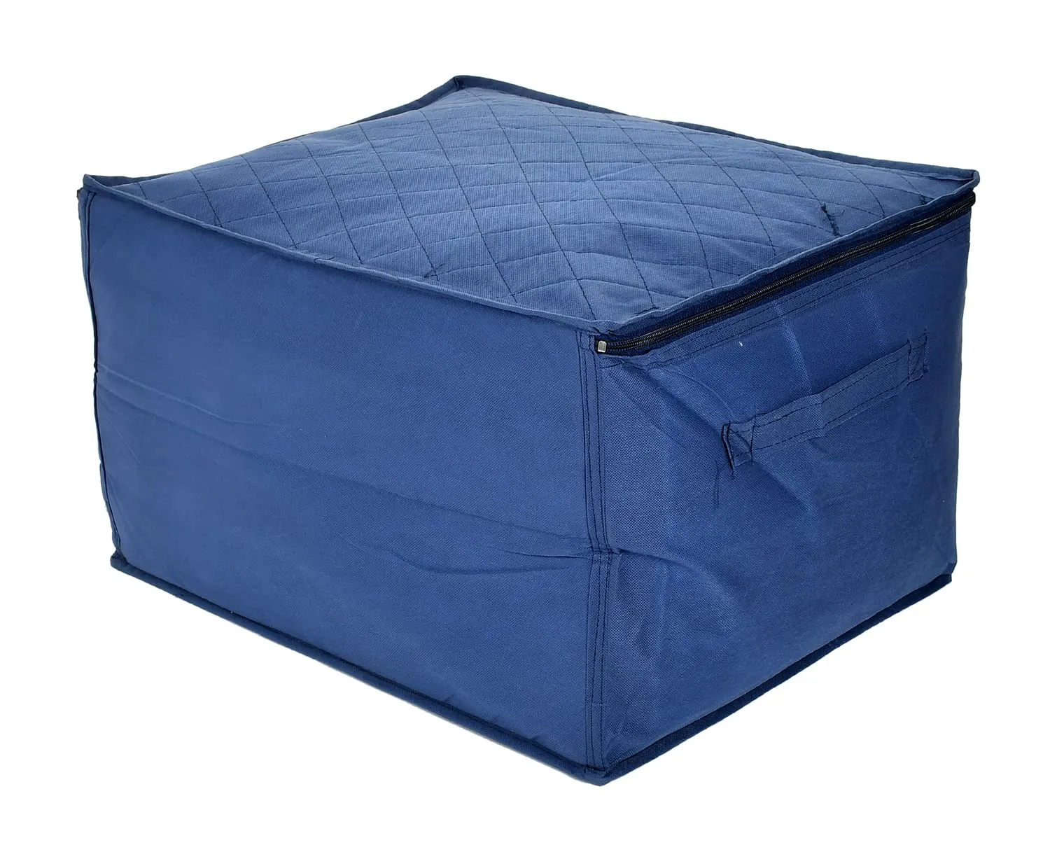 Heart Home Non-Woven Living Box, Underbed Storage, Cloth Storage Boxes for Wardrobe With Window Pack of 2 (Blue) 54HH4094.