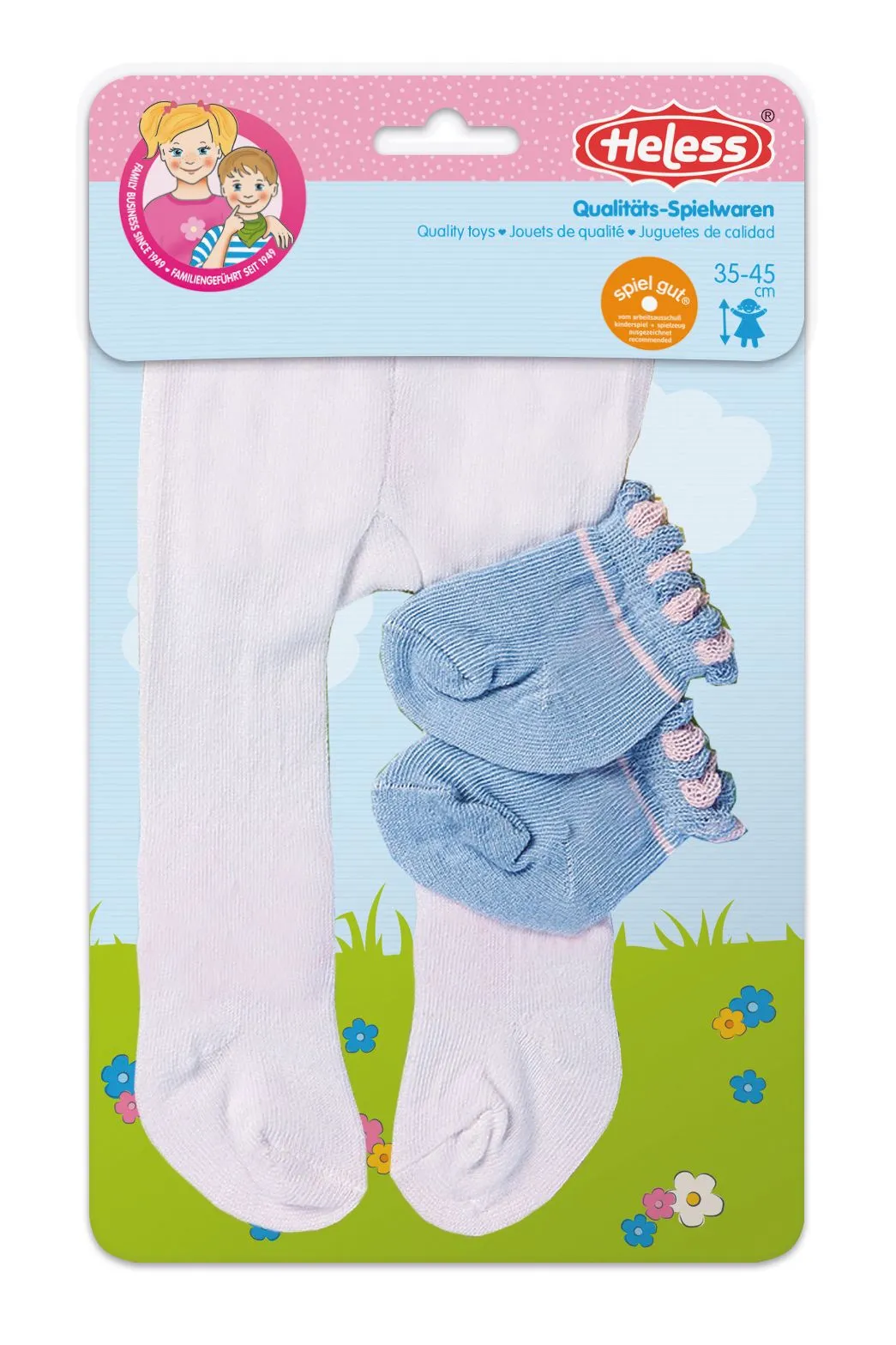 Heless Doll Tights & Socks Plain Doll Size 35-45cm White