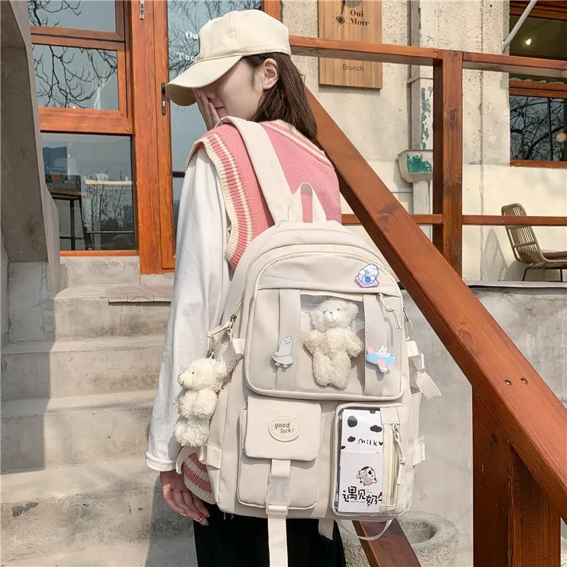 High School Girls Backpack High Capacity School Bags For Teenage Girls Multi Pockets Kawaii Backpack Women Harajuku Cute Mochila