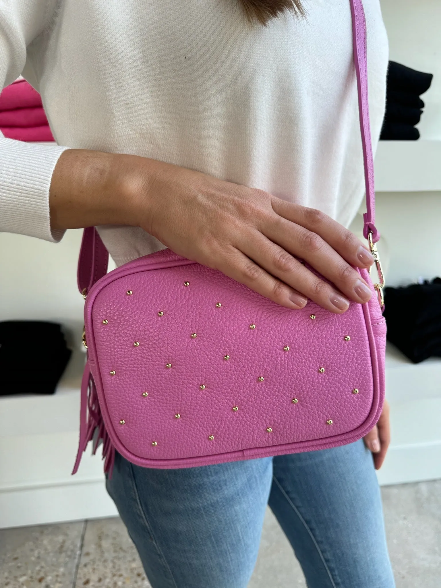 Hot Pink Stud Camera Bag