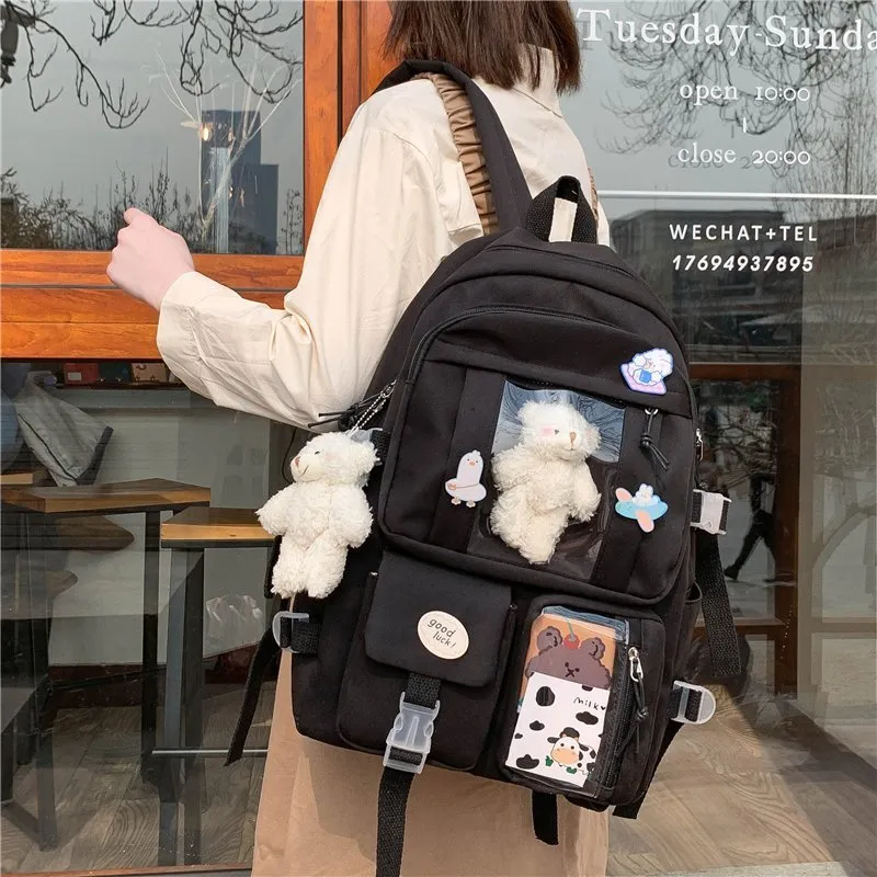 Japanese High School Girls Backpack School Bags For Teenage Girls Multi Pockets New Kawaii Backpack Women Harajuku Cute Mochila