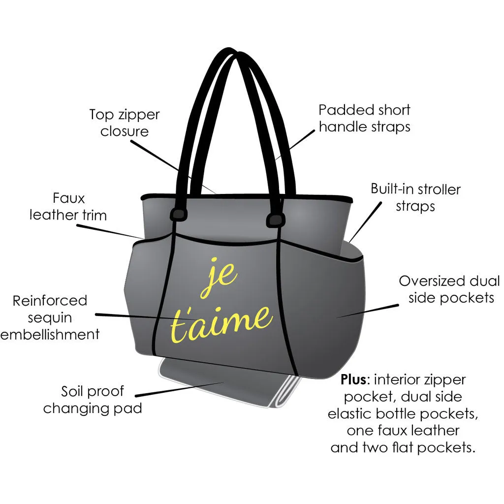 Je'Taime Sequin Zipper Tote