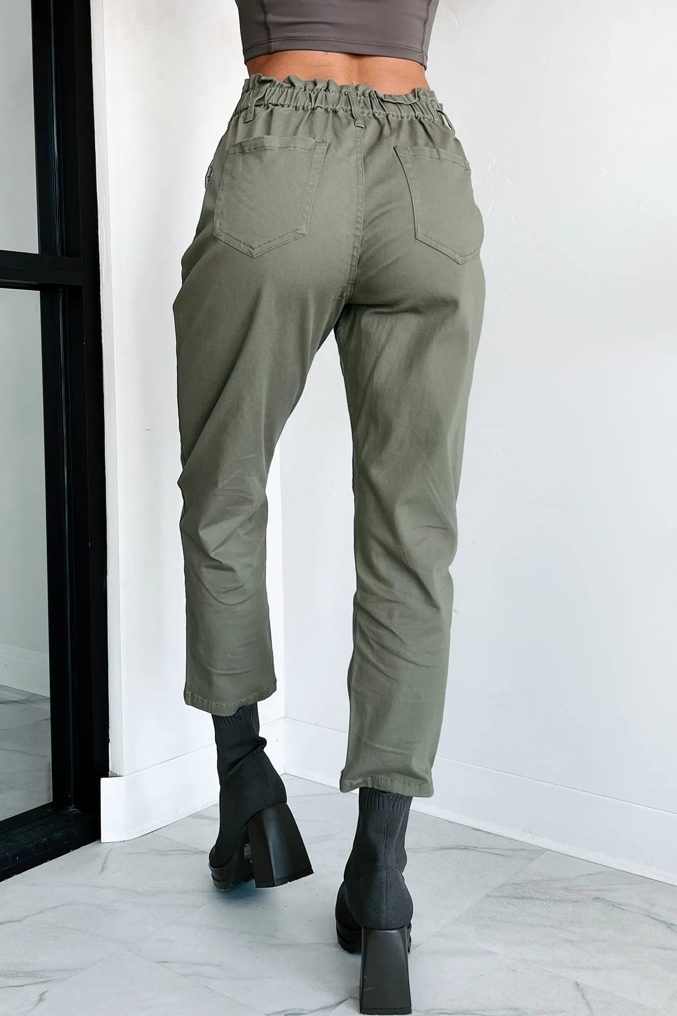 Just The Facts Paper Bag Pants (Olive)