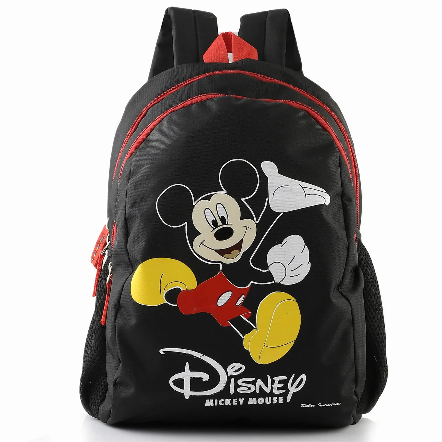 Kuber Industries Disney Mickey School Bag | Kids School Bags | Student Bookbag | School Bag for Girls & Boys | School Backpack for Kids | 2 Compartments School Bag | Black