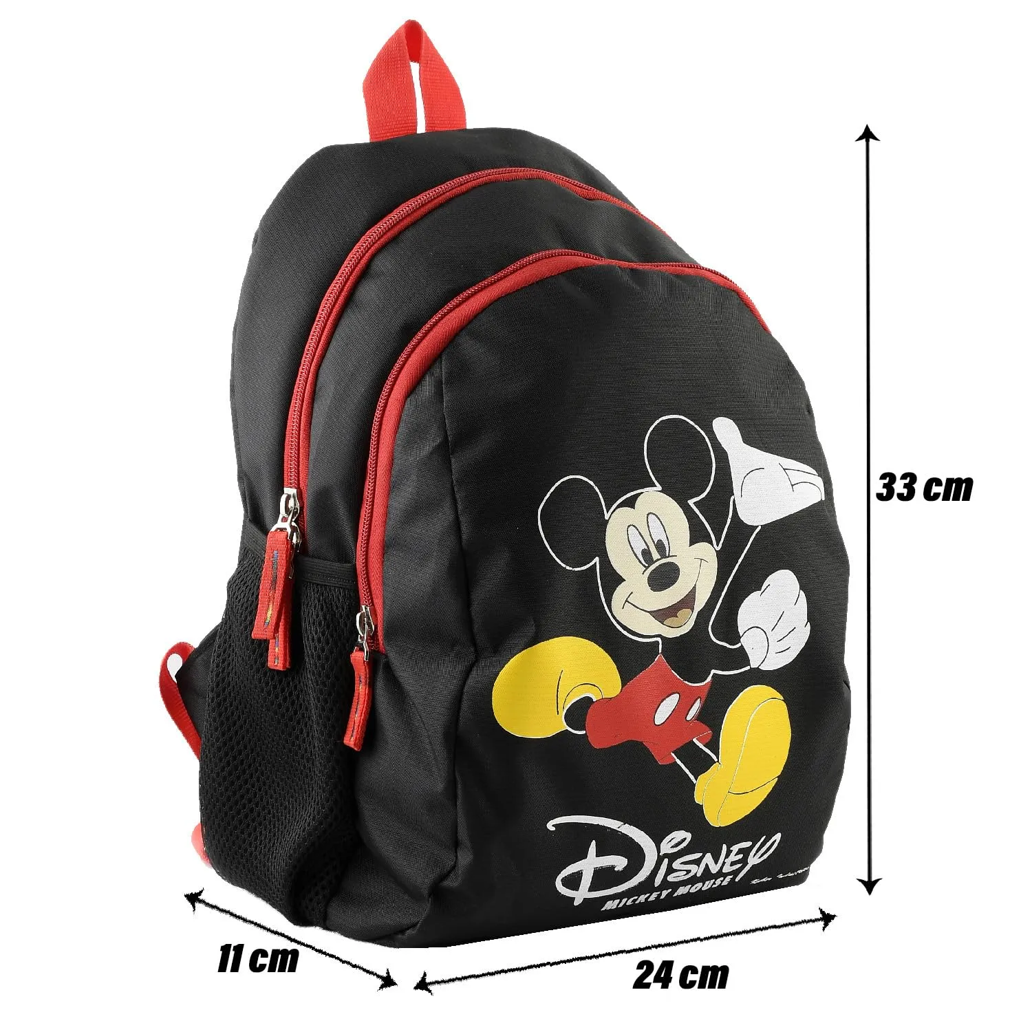 Kuber Industries Disney Mickey School Bag | Kids School Bags | Student Bookbag | School Bag for Girls & Boys | School Backpack for Kids | 2 Compartments School Bag | Black