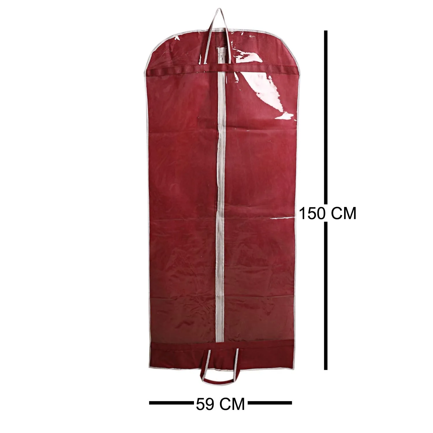 Kuber Industries Long Coat Cover|Foldable Blazer Cover|Suit Cover With Zipper Closure|Cloth Organizer For Dust Proof Jacket|Pack of 12 (Maroon)