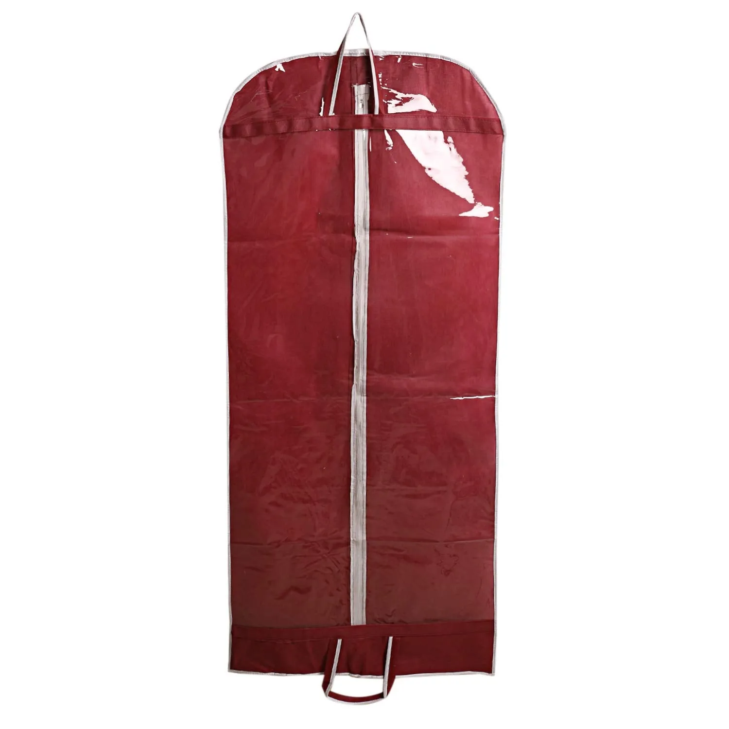 Kuber Industries Long Coat Cover|Foldable Blazer Cover|Suit Cover With Zipper Closure|Cloth Organizer For Dust Proof Jacket|Pack of 12 (Maroon)