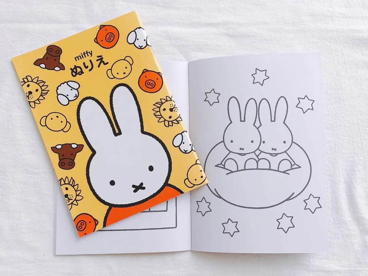 Kutsuwa MF66 A5 A6 Miffy Graffiti Book Six-color Pencil Holder Set Miffy Coil Drawing Book Miffy Around