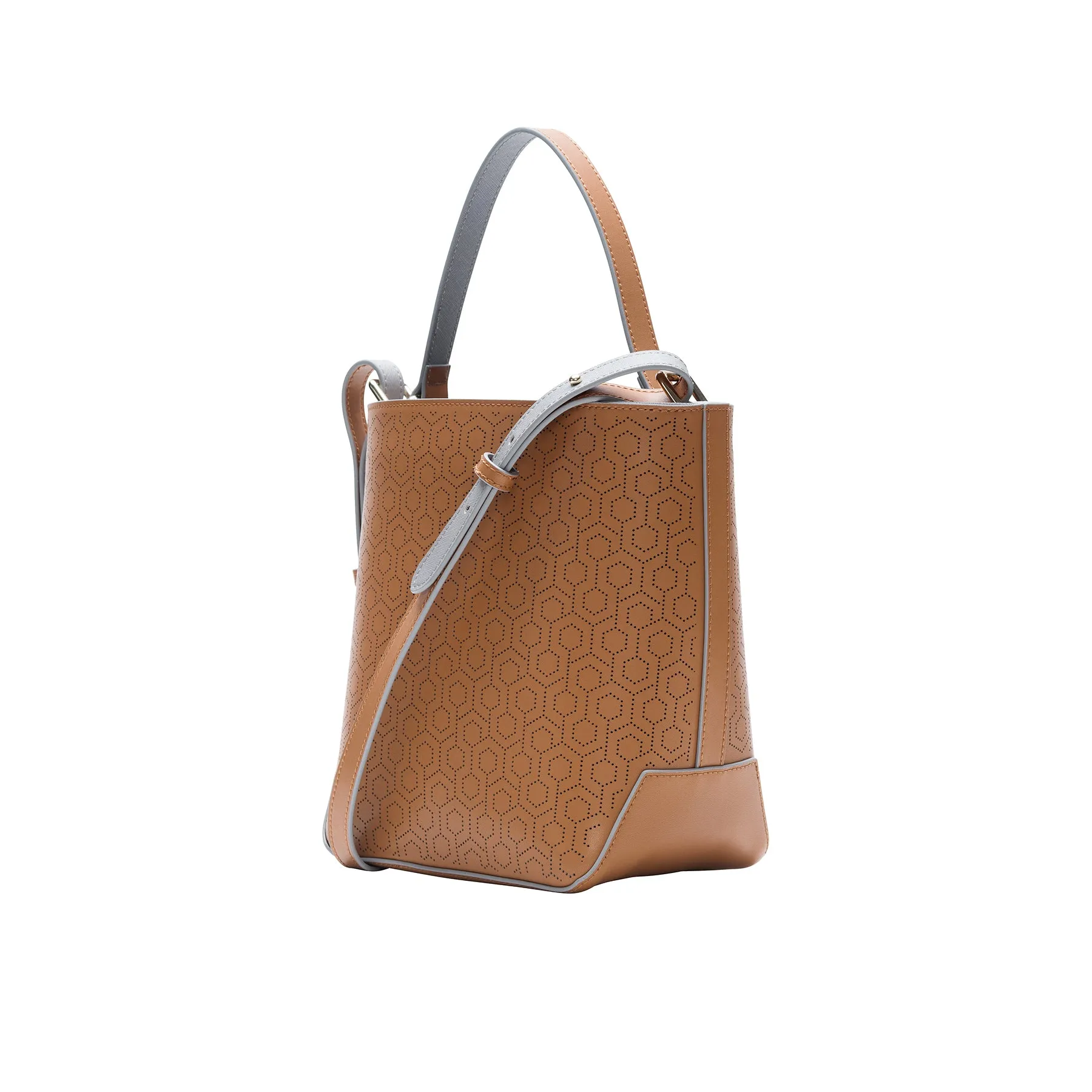 Leather Bucket Bag - Oak