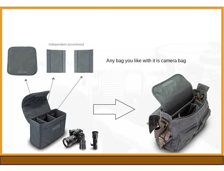 Liner Camera Bag Can Be Put into Other Bags Thickened Cotton Camera Bag Free Disassembly