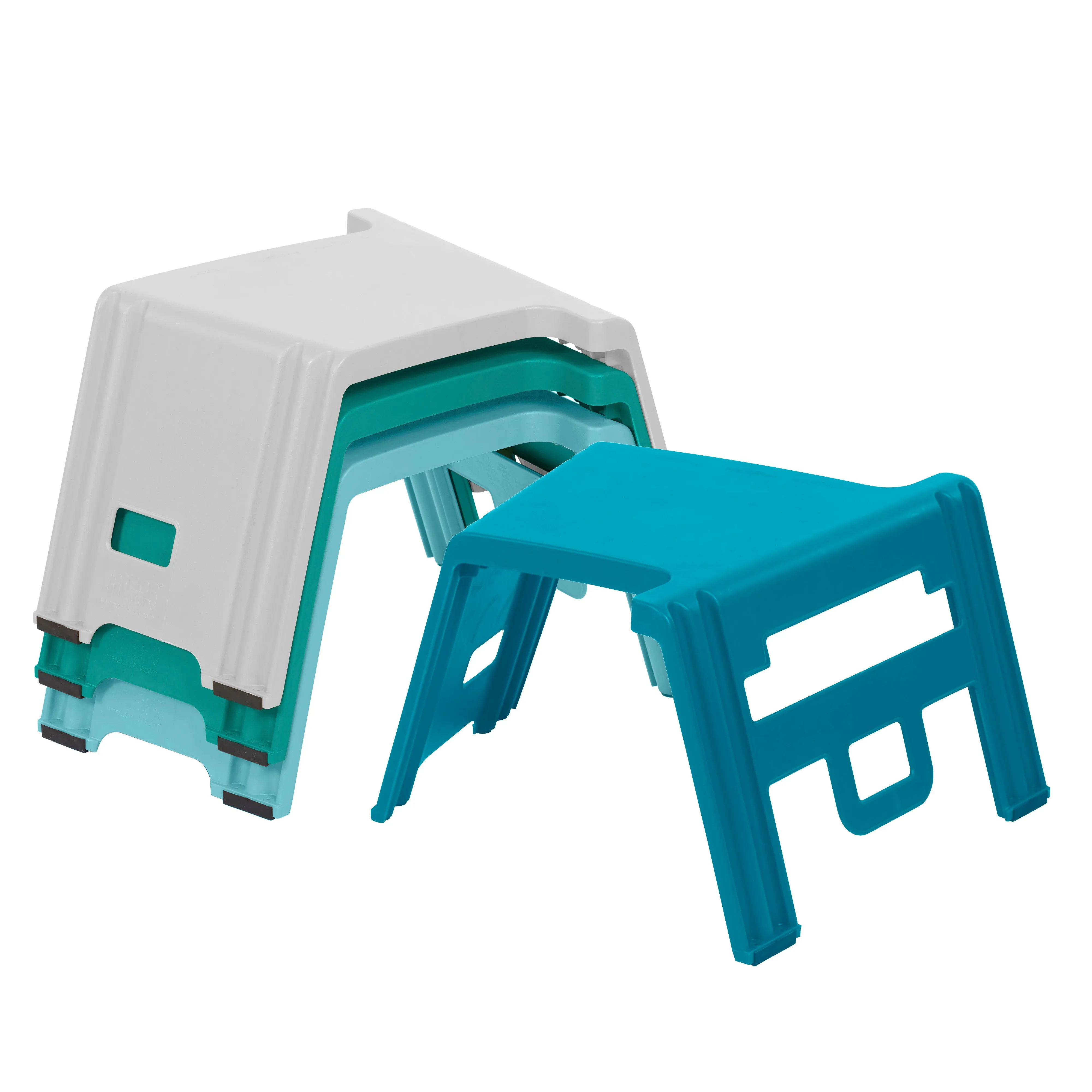 Linking Stackable Stools, Kids Classroom Seat, Portable Lap Desk with Handles, 4-Piece