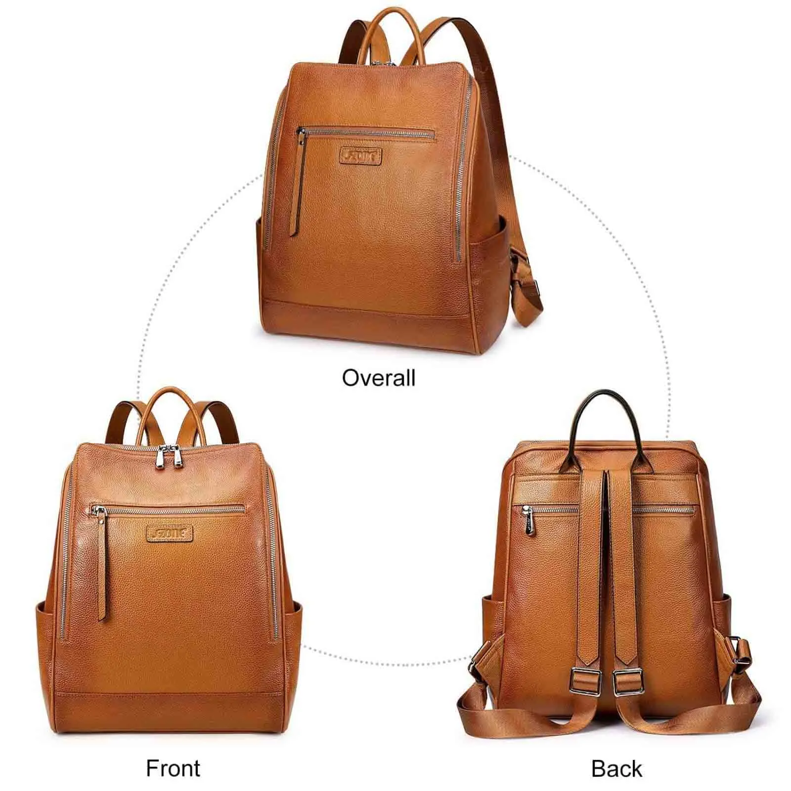 Medium Genuine Leather Women Backpack