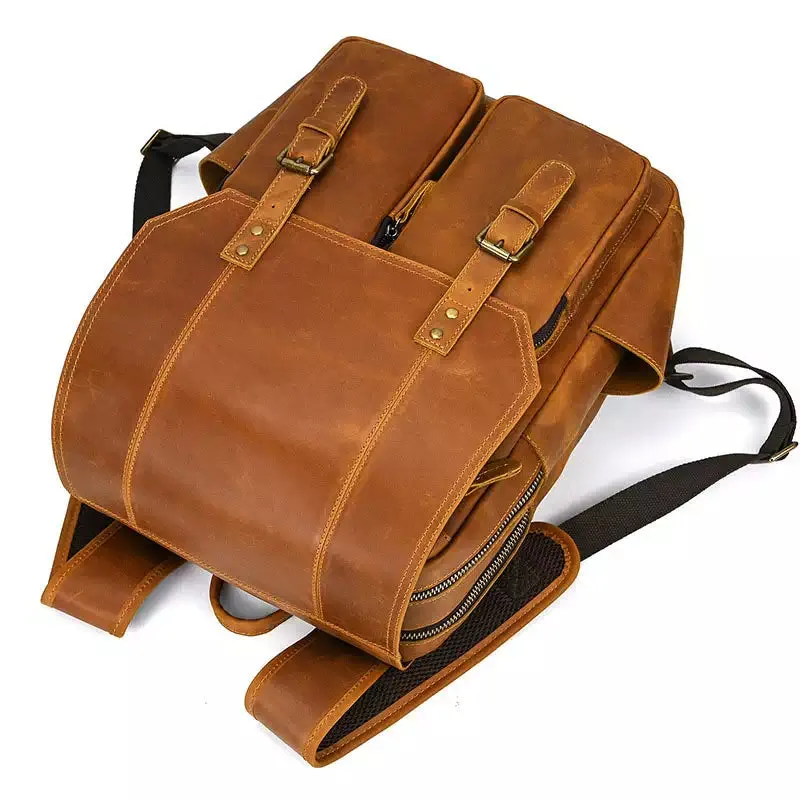 Men's Crazy Horse Leather Backpack