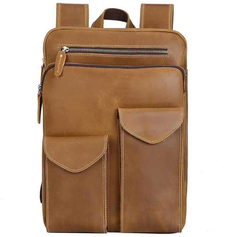 Men's Leather Travel Backpack