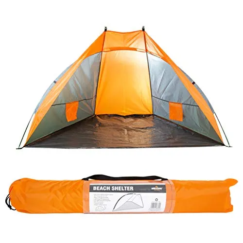 Milestone Camping 18879 Pop Up Beach Tent / UV50  Protection / Water Resistant / Portable Carry Bag Included / 2 Security Pockets / 115cm x 210cm x 115cm