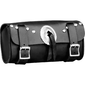 Milwaukee Leather SH49702 Black PVC ‘Double Buckle’ Studded Motorcycle Tool Bag