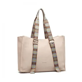 MISS LULU Plaid Tartan Strap Shoulder Bag - Pink | Spacious Stylish Bag for School & Office