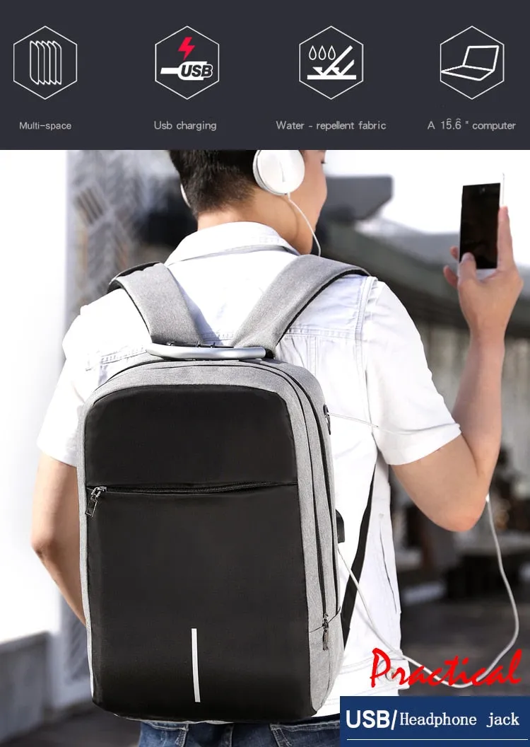 Multifunctional Anti Shock Backpack with USB and Headphone Port