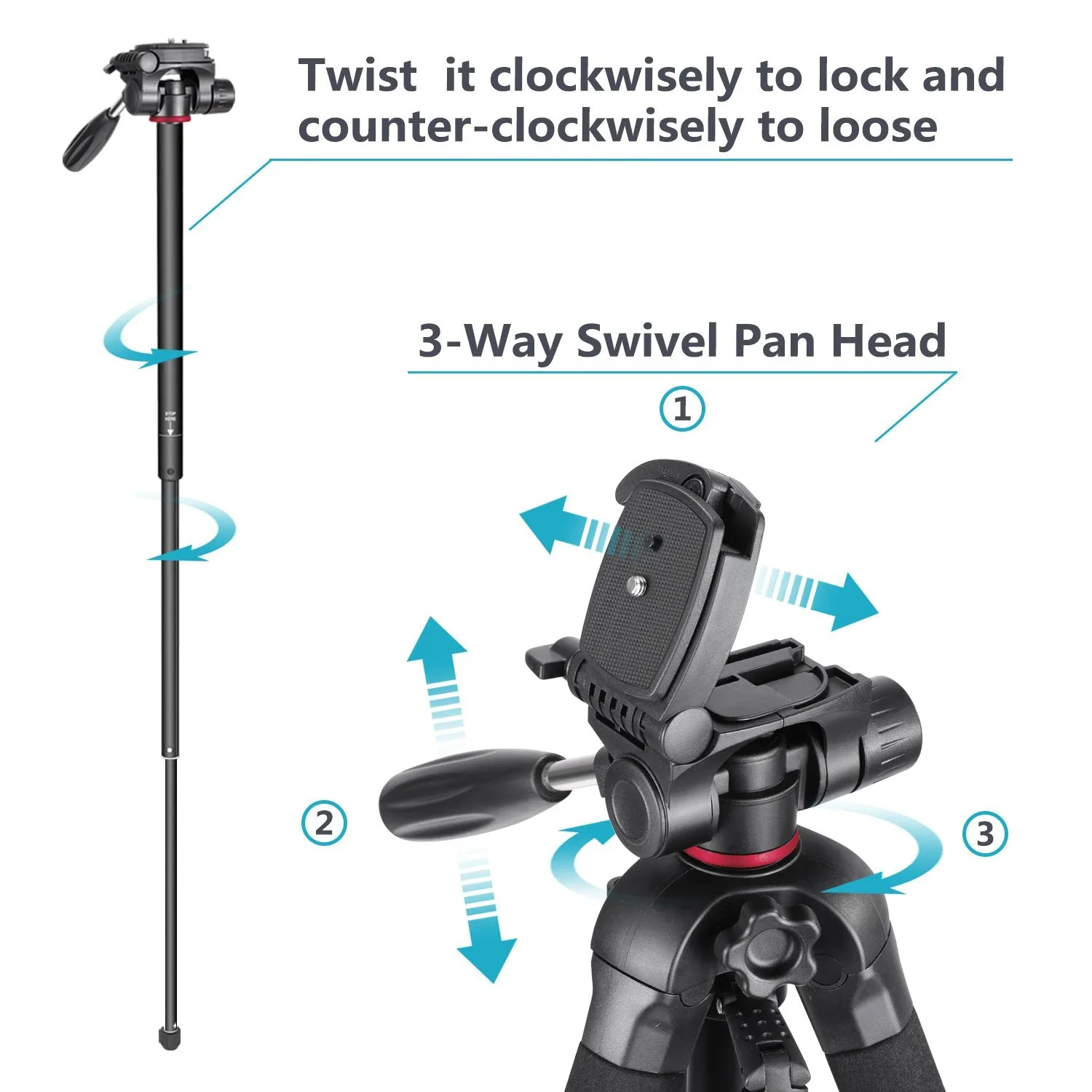 NEEWER SAB264 69.7" Portable Aluminum Alloy Tripod