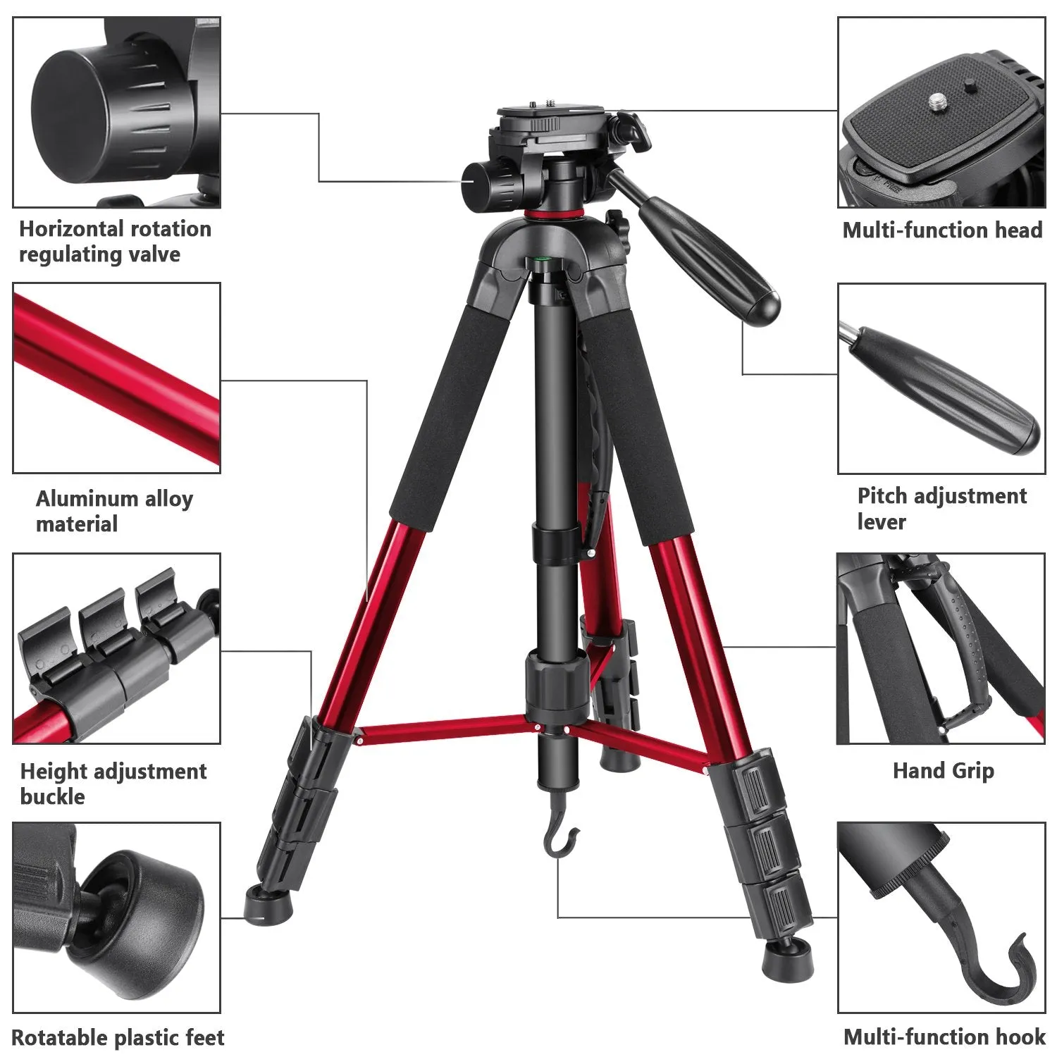 NEEWER SAB264 69.7" Portable Aluminum Alloy Tripod