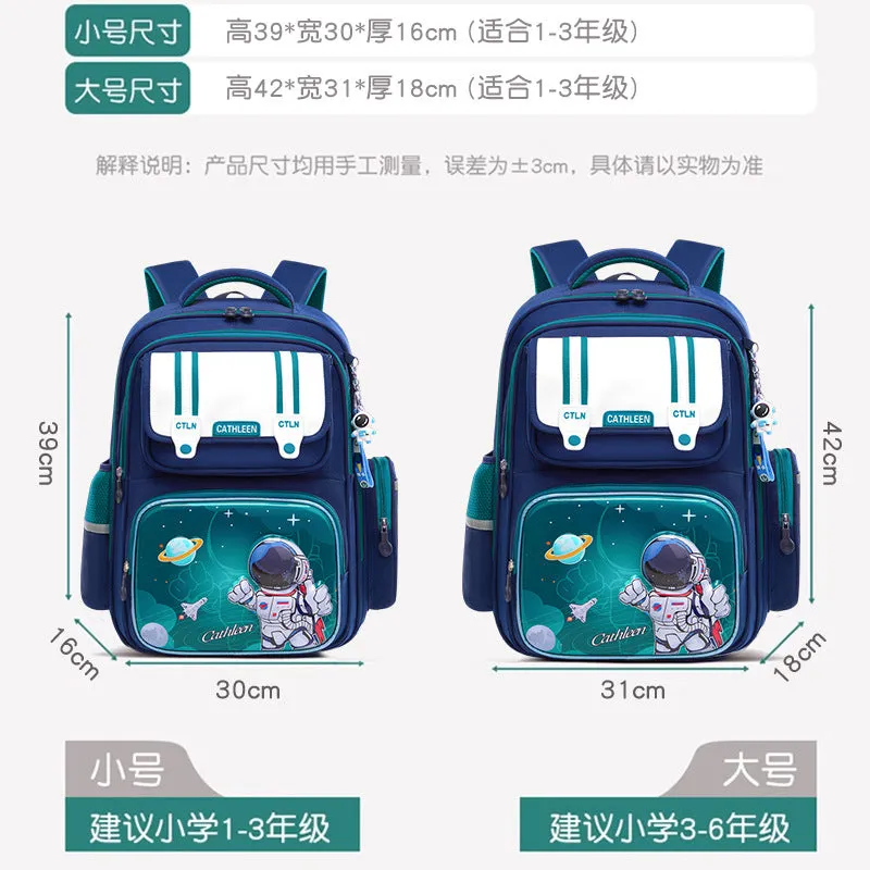 New Astronaut Primary School Student Schoolbag Boys and Girls Grade One Two Three to Six Spine Protection Burden Reduction Children Backpack