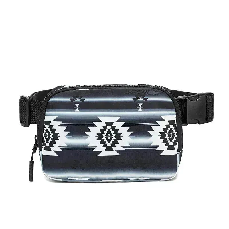 New Bohemian Print Waist Bag With Adjustable Shoulder Strap Fashion Casual Outdoor Running Crossbody Waist  Bag For Women