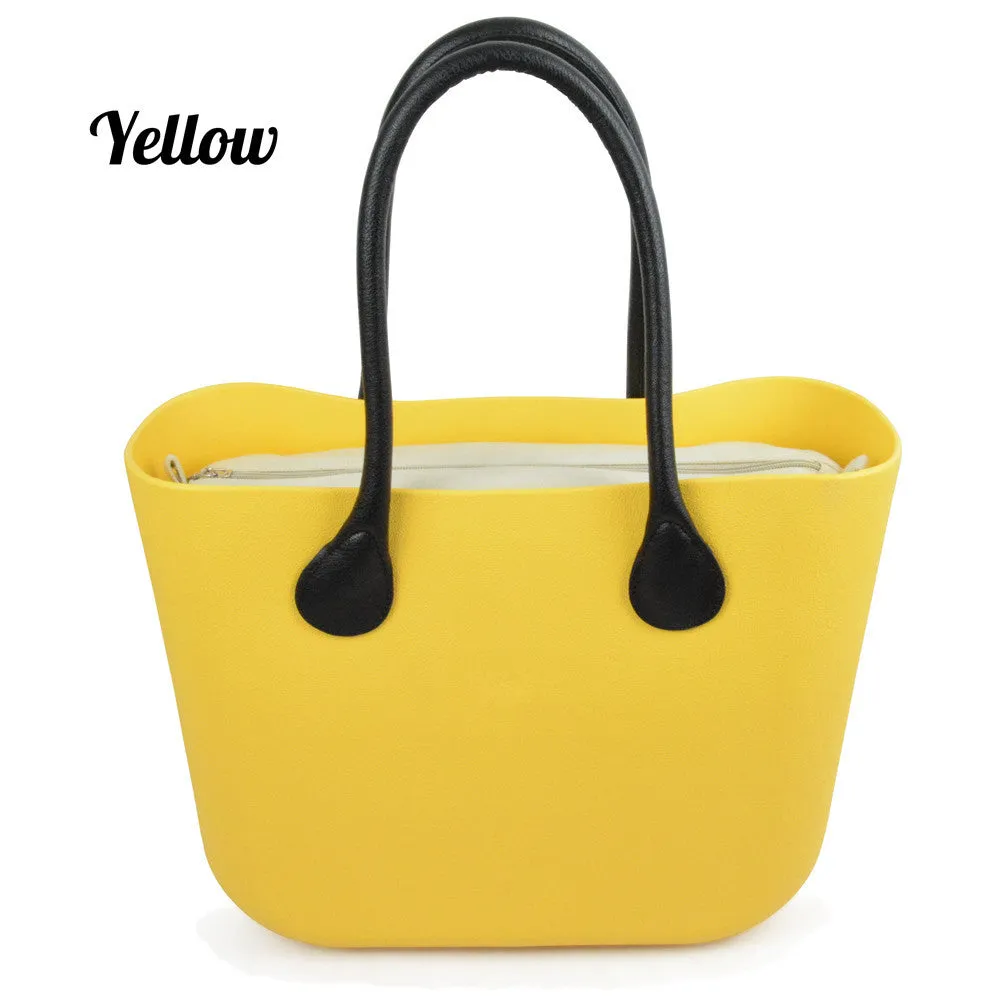 New O lady handbag Candy women's bags Nice silicone O rubber bagoutside EVA bag Rubber bags DIY without logo