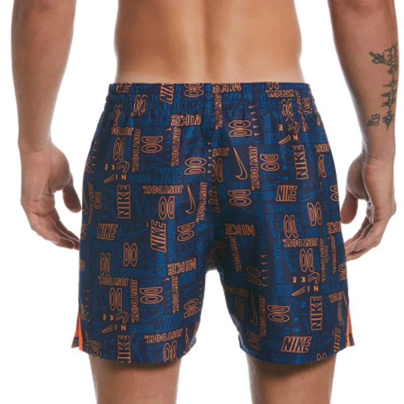 Nike - Men's Swim Logo Mash-up 5" Volley Short (Midnight Navy)