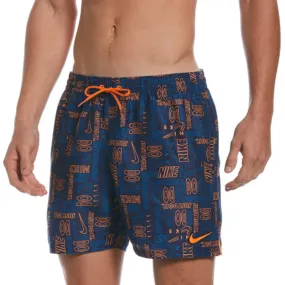 Nike - Men's Swim Logo Mash-up 5" Volley Short (Midnight Navy)