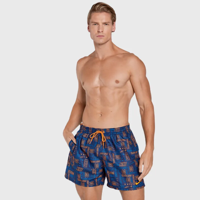 Nike - Men's Swim Logo Mash-up 5" Volley Short (Midnight Navy)