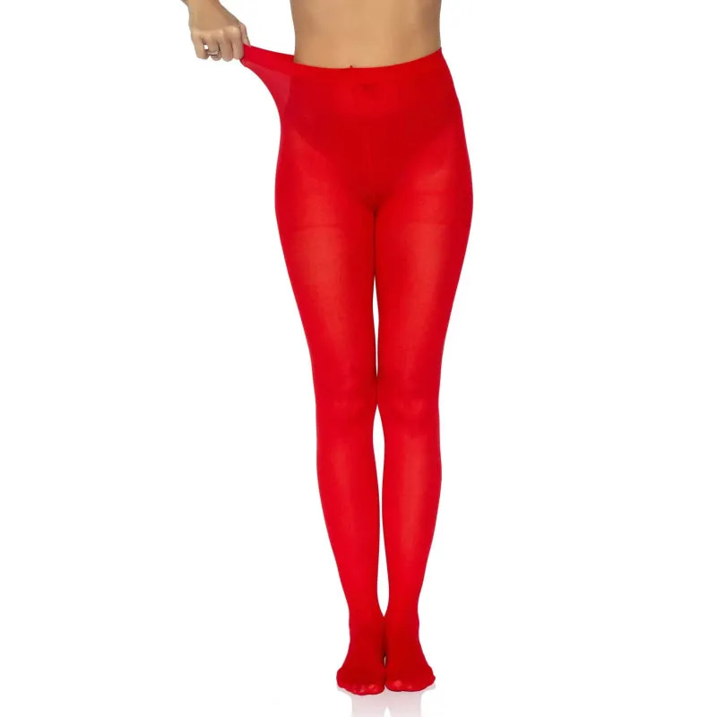 Nylon Tights - One Size - Red