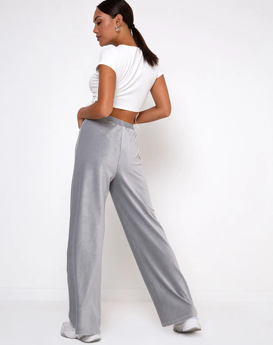 Obeli Trouser in Velvet Rib Grey