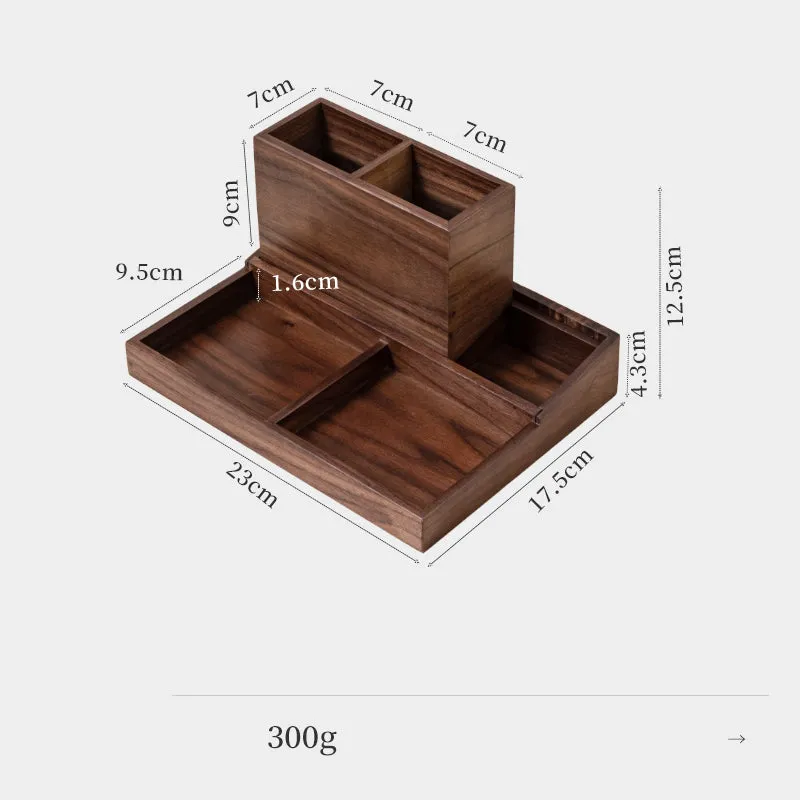 Office Desktop Multifunctional Black Walnut Pen Holder for office use