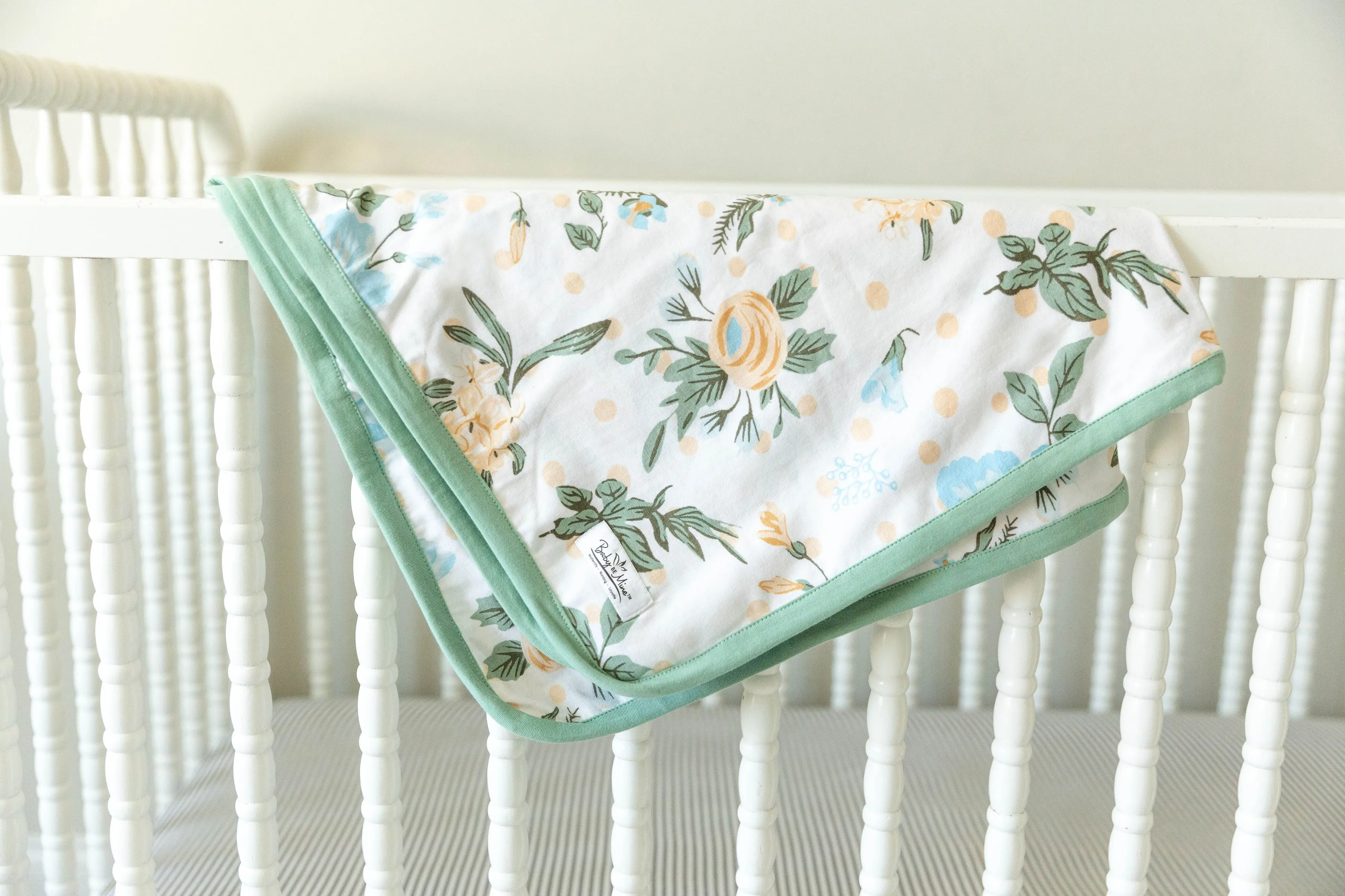 Olive Green Robe & Hadley Newborn Swaddle Blanket Set